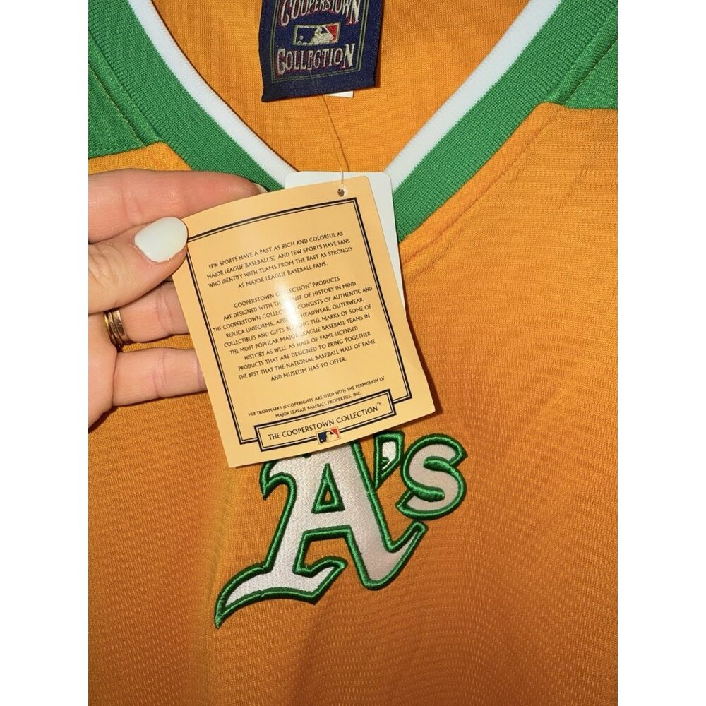 ⚾️ Oakland A's Vintage 2008 Jersey - Cooperstown Collection - NEW Tags 2XL K - Picture 6 of 11